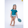 Ruffle Back Rash T-Shirt, Aqua & Teal - Rash Guards - 2