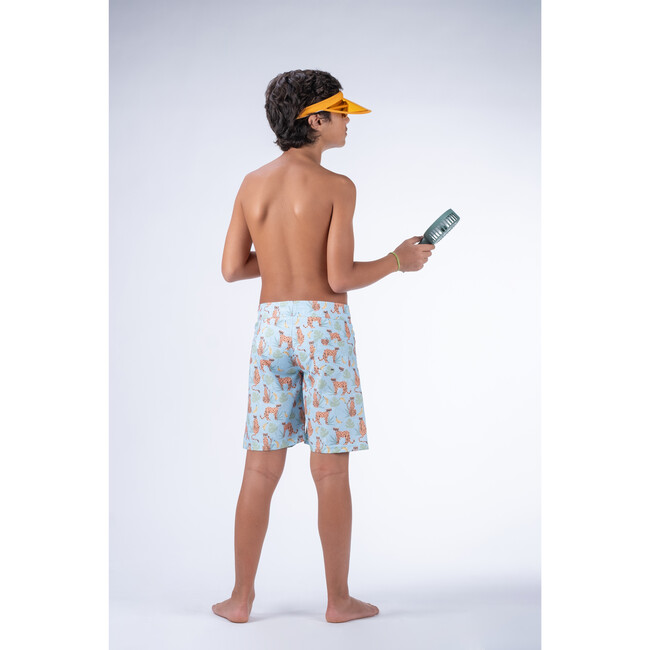 Mr. Leopard Pattern Surfer Swim Shorts, Multicolors - Swim Trunks - 5