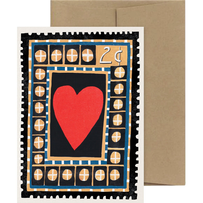 Love Vintage Stamp Greeting Card