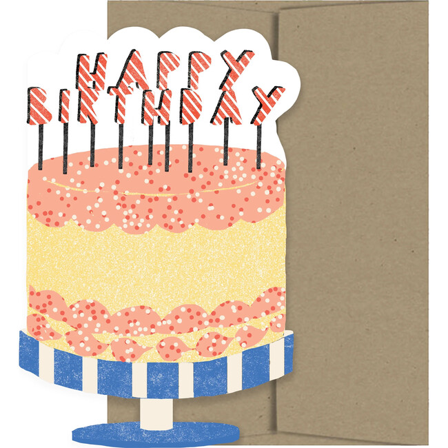 Happy Birthday Cake Die Cut Card