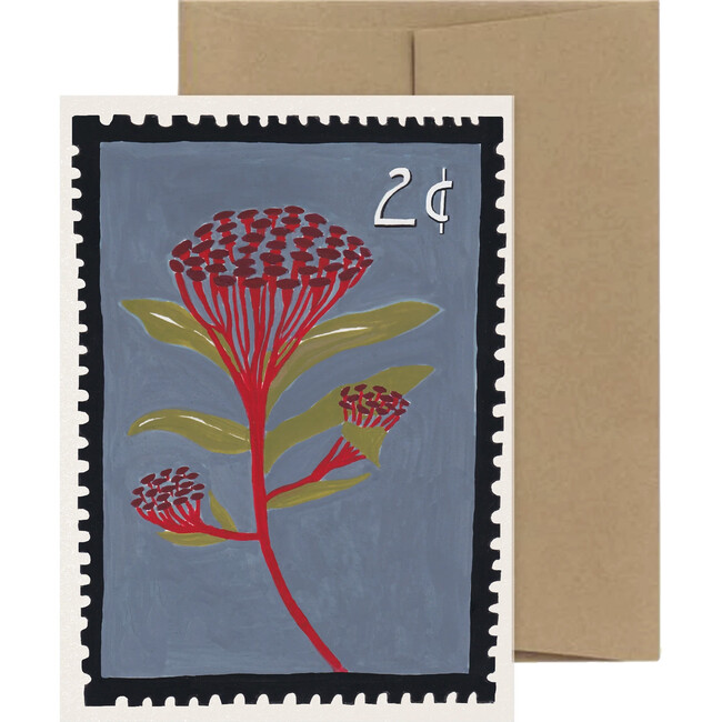 Flower Vintage Stamp Greeting Card