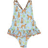 Mr. Leopard Pattern And Dots Swimsuit, Orange - One Pieces - 1 - thumbnail