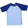 Mono-Tone Rash T-Shirt, Light Blue & Royal Blue - Rash Guards - 1 - thumbnail