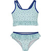 Berries Ruffle Top & Bottom Bikini, Blue - Two Pieces - 1 - thumbnail