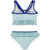 Berries Ruffle Top & Bottom Bikini, Blue - Two Pieces - 6