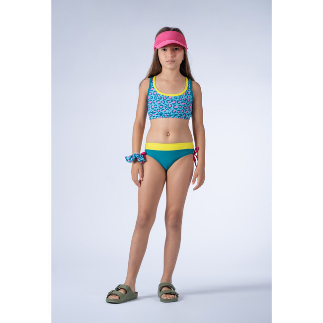 Animal Dots Bikini, Teal & Multicolors - Two Pieces - 2