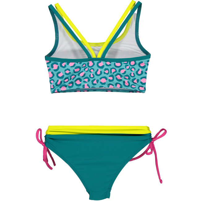 Animal Dots Bikini, Teal & Multicolors - Two Pieces - 3