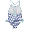 Berries & Bows Tie Bottom Swimsuit, Blue - One Pieces - 8