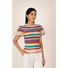 Women's Lettie Crochet Short Sleeve Crew Neck, Multicolors - Blouses - 2