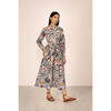 Women's Daffodil Folk Lace Print Buttoned Dress, Multicolors - Dresses - 5