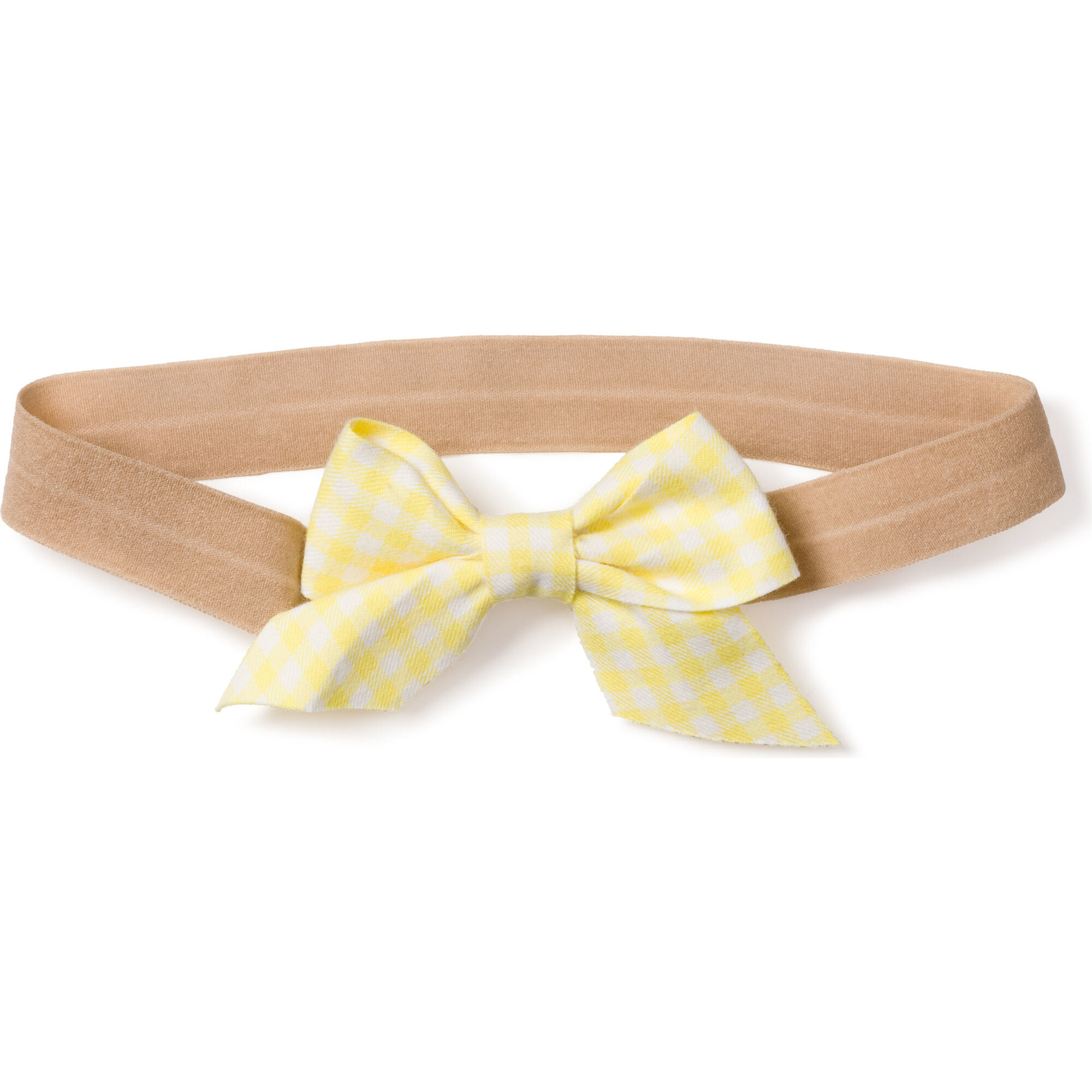 Baby Hair Bow, Yellow Gingham - Bows - 1