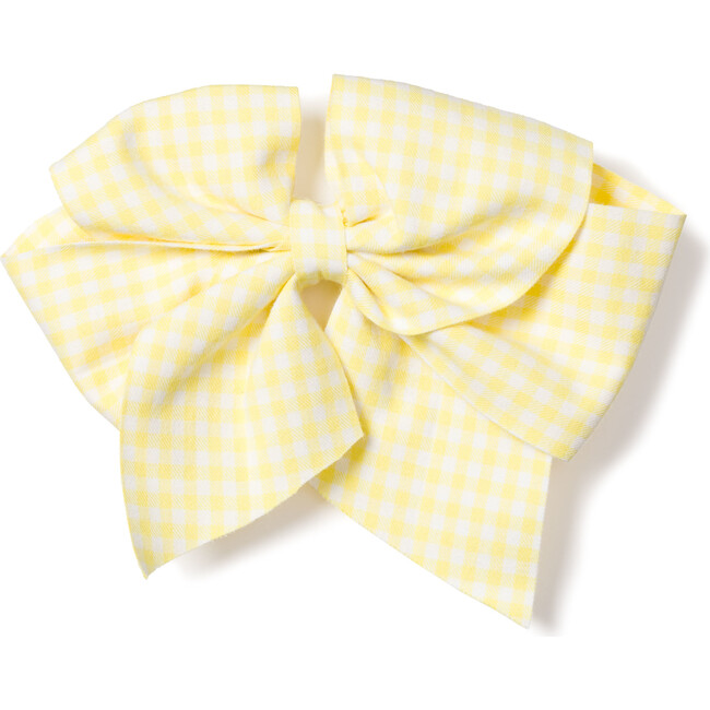 Large Hair Bow, Yellow Gingham