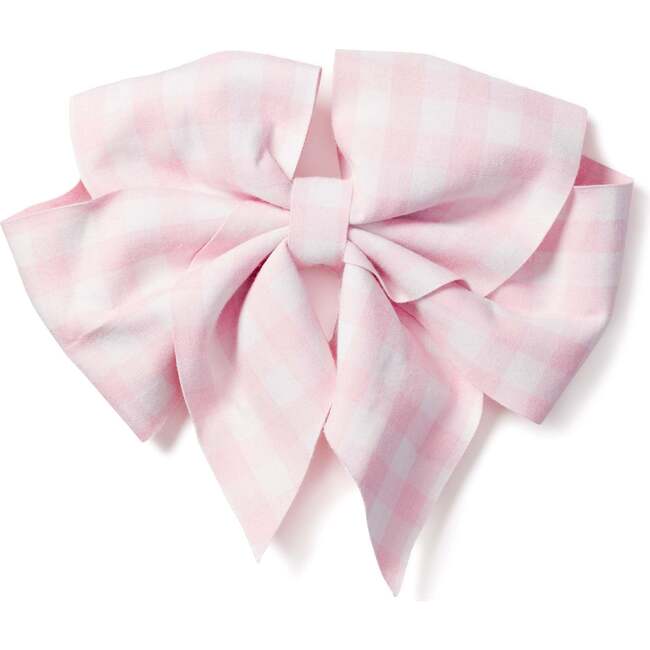Large Hair Bow, Pink Gingham