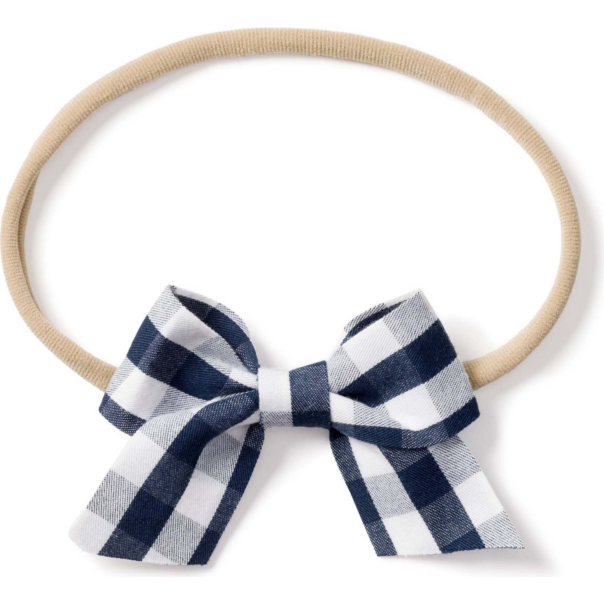Baby Hair Bow, Navy Gingham - Bows - 1
