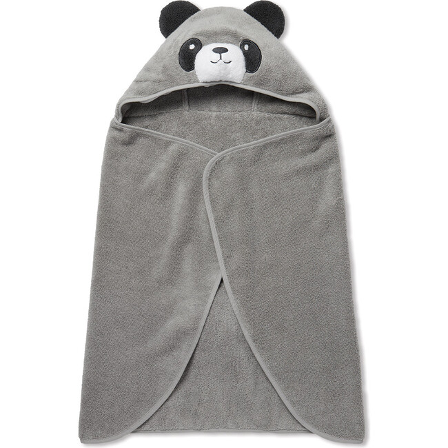 Panda Hooded Toddler Towel, Grey