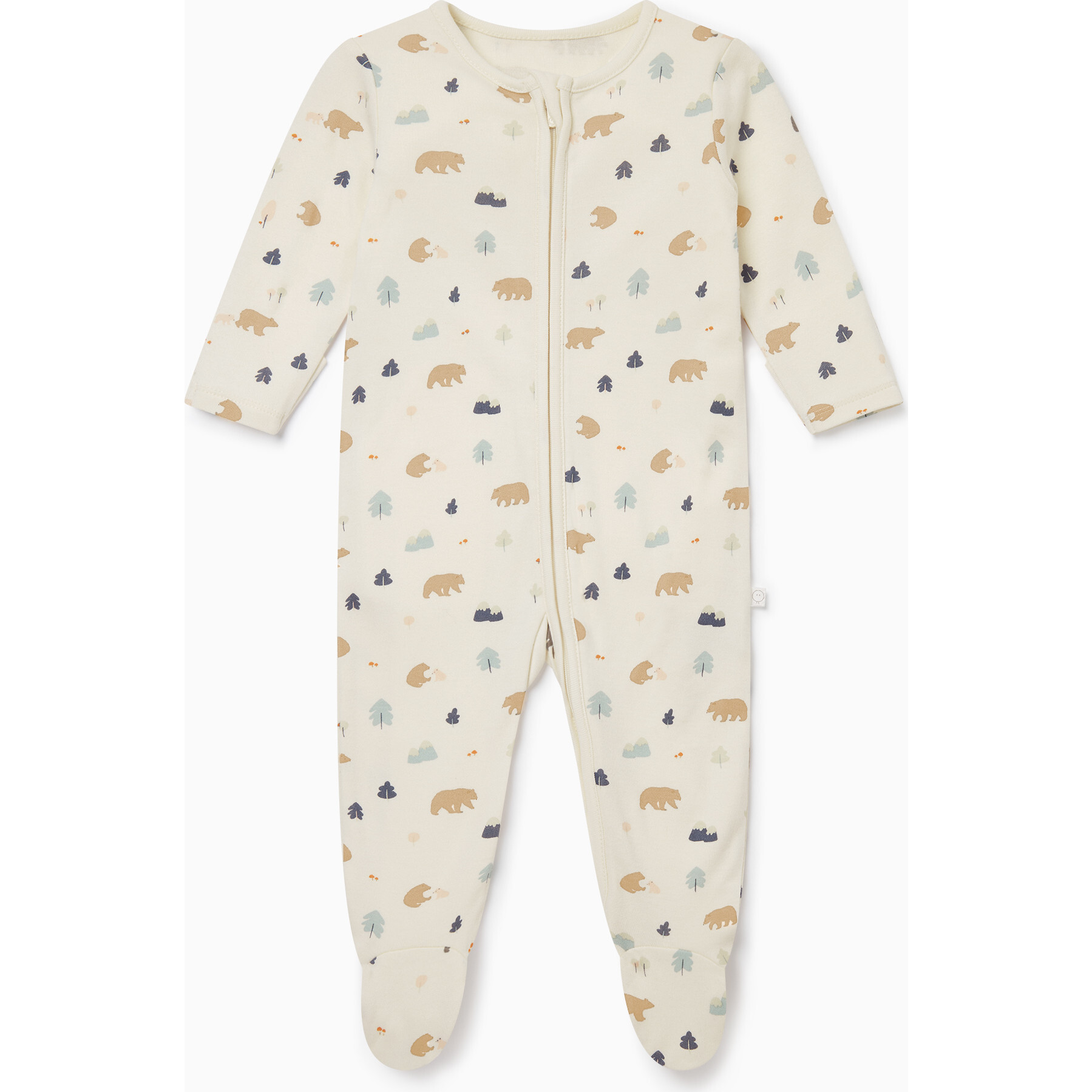 Bear Print Clever Zip Footie - Footie Pajamas - 1