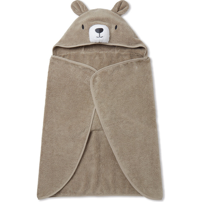 Bear Hooded Toddler Towel, Beige