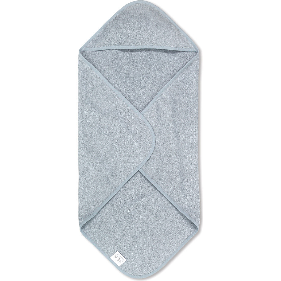 Baby Hooded Bath Towel, Blue - Bath Towels - 1