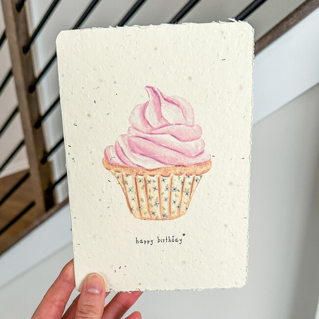 Plantable Happy Birthday Cupcake Birthday Card - Paper Goods - 2