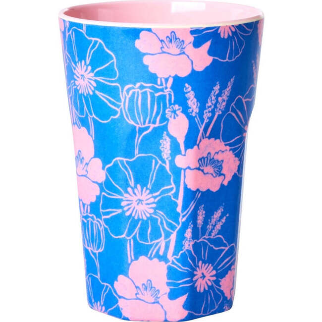 Tall Printed Melamine Cup, Poppies Love