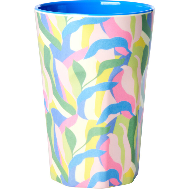 Tall Printed Melamine Cup, Blue Jungle Fever