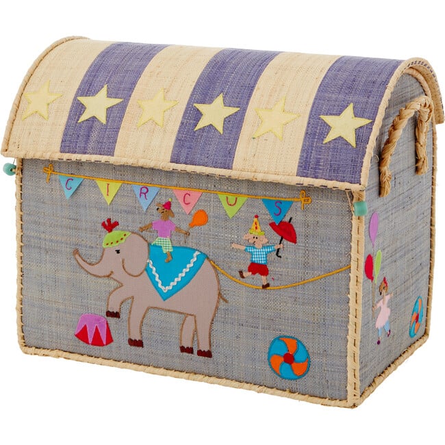 Raffia Themed Storage Baskets Set, Circus (Set Of 3) - Storage - 3