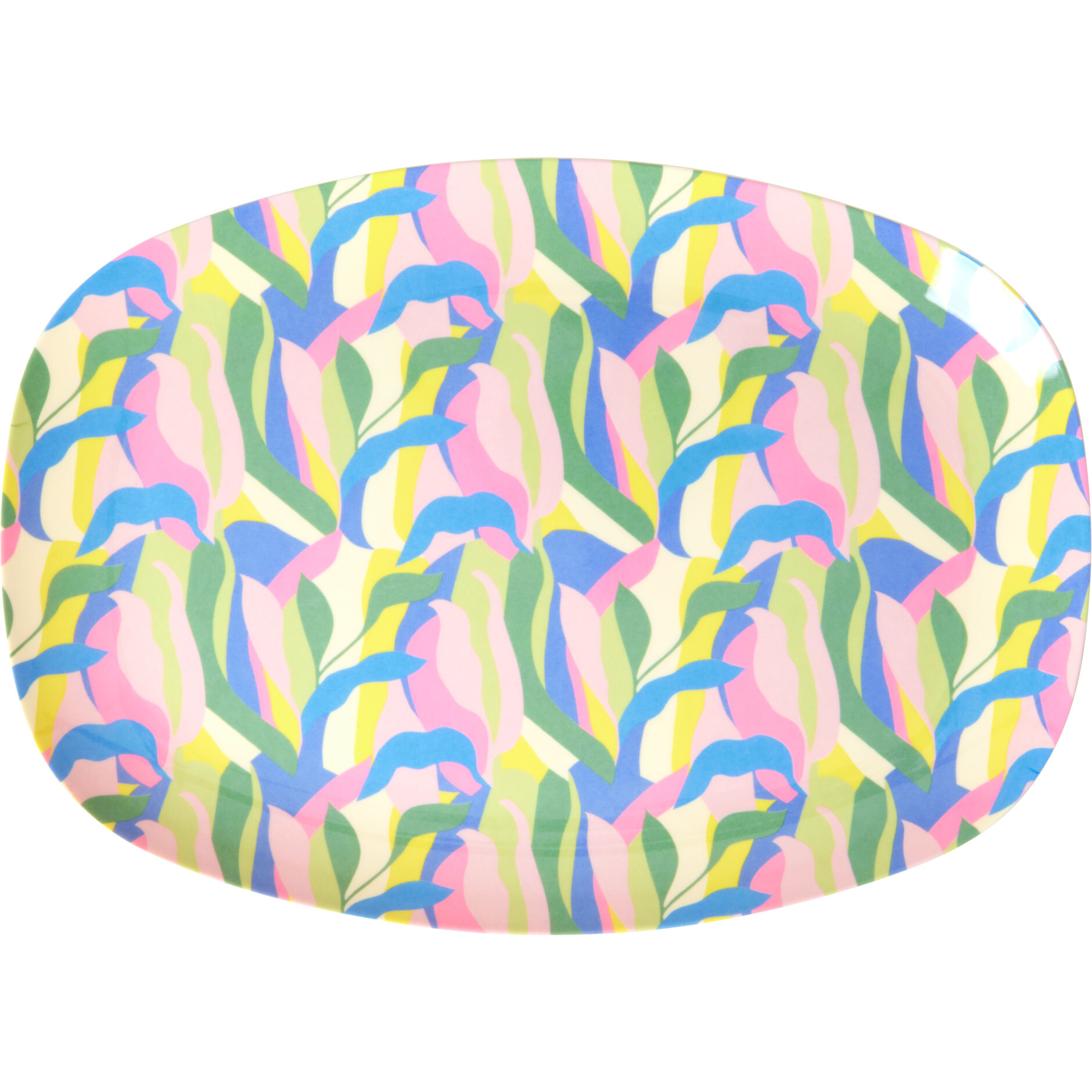 Medium Printed Melamine Rectangular Plate, Blue Jungle Fever - Tableware - 1