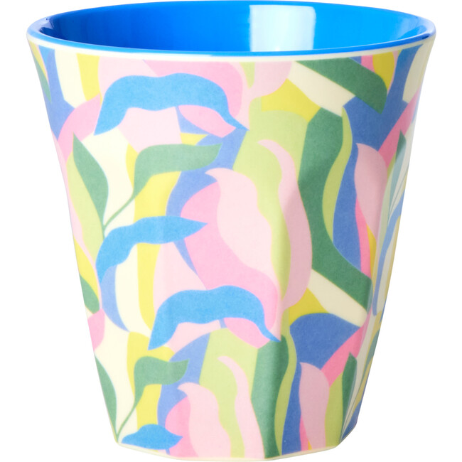 Medium Printed Melamine Cup, Blue Jungle Fever
