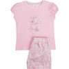 Liberty Print Peppa Pajama Short Set, Pink Peppa Meadow - Pajamas - 1 - thumbnail