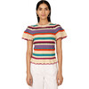 Women's Lettie Crochet Short Sleeve Crew Neck, Multicolors - Blouses - 1 - thumbnail