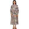 Women's Daffodil Folk Lace Print Buttoned Dress, Multicolors - Dresses - 1 - thumbnail