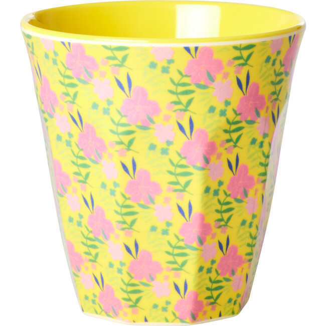 Medium Printed Melamine Cup, Yellow Sunny Days