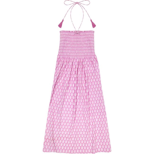 Women's Oceane Ikat Smocked Tie Strapless Print Beach Dress, Pink