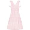 Women's Noemie Ikat Ruched Shoulder Tie Maxi Dress, Soft Pink - Dresses - 1 - thumbnail