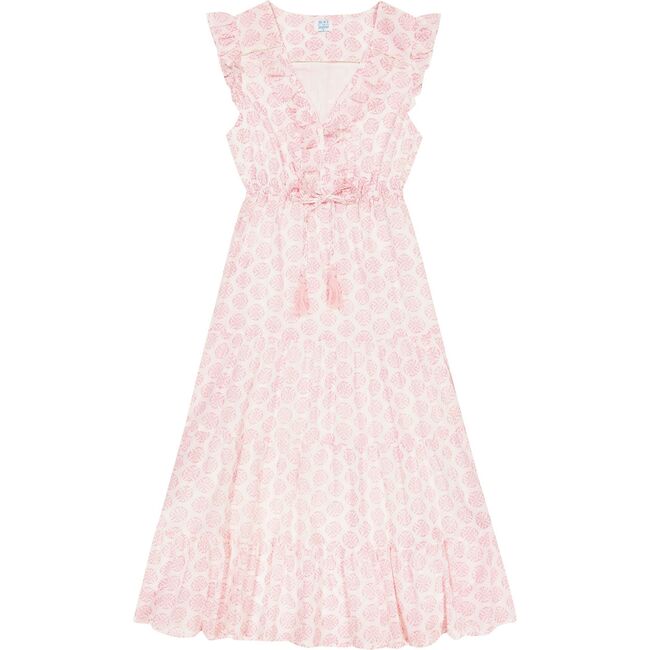 Women's Giselle Star V-Neck Ruffle Sleeve Maxi Dress, Pink