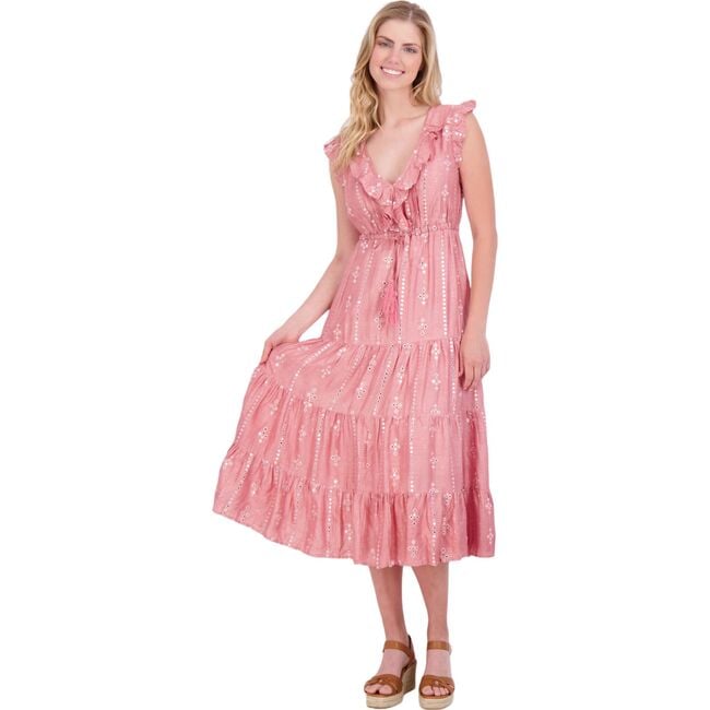 Women's Luxe Giselle Silk Dupioni Maxi Dress, Rose - Dresses - 2