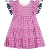 Sophie Scoop Neck Short Sleeve Tassel Dress, Pink - Dresses - 1 - thumbnail