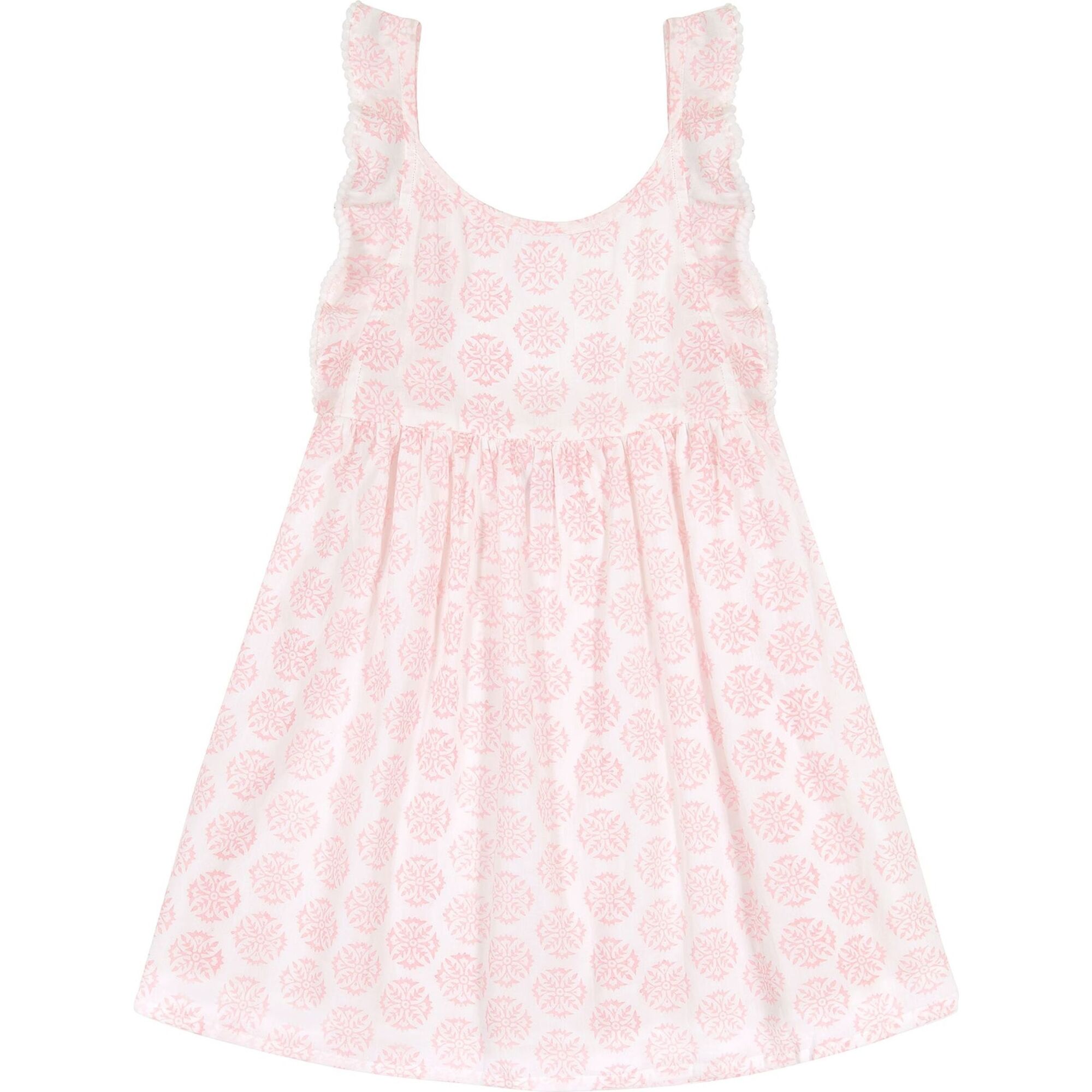 Daphne Star Print Flutter Sleeve Dress, Pink - Dresses - 1