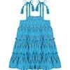 Bella Ikat Shoulder Tie Sundress, Turquoise - Dresses - 1 - thumbnail