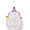 Little Love Tennis Backpack, Rainbow Gingham - Backpacks - 1 - thumbnail