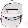 Jr Love Tennis Backpack, Quilted White, Navy & Pink - Backpacks - 3