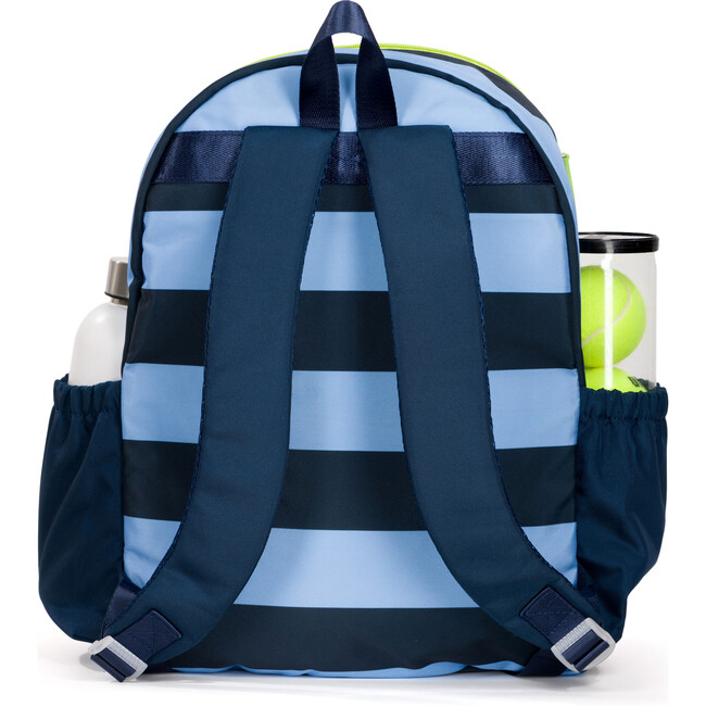 Big Love Tennis Backpack, Navy Blue Stripes - Backpacks - 5