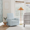 Piper Recliner & Swivel Glider, Heathered Blue & Cream Piping - Nursery Chairs - 2