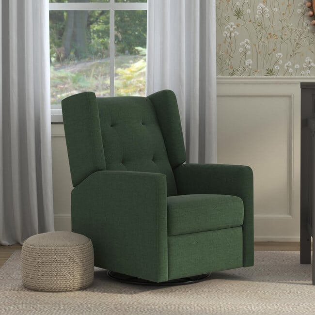 Maddox Recliner & Swivel Glider, Pine Green - Nursery Chairs - 2