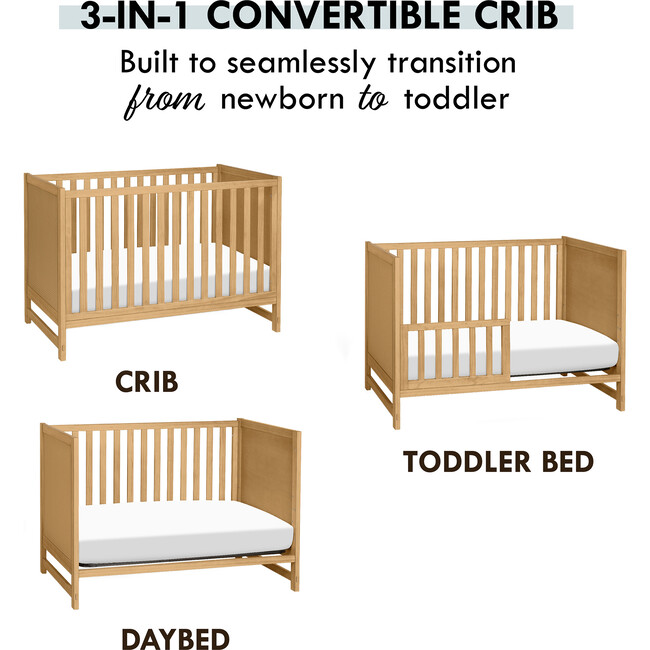 Margot 3-In-1 Convertible Crib, Honey - Cribs - 3