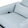 Piper Recliner & Swivel Glider, Heathered Blue & Cream Piping - Nursery Chairs - 6