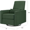 Piper Recliner & Swivel Glider, Pine Green - Nursery Chairs - 8