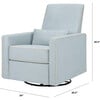 Piper Recliner & Swivel Glider, Heathered Blue & Cream Piping - Nursery Chairs - 8