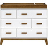 Scoot 6-Drawer Dresser, White & Natural Walnut - Dressers - 4