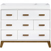 Scoot 6-Drawer Dresser, White & Natural Walnut - Dressers - 6